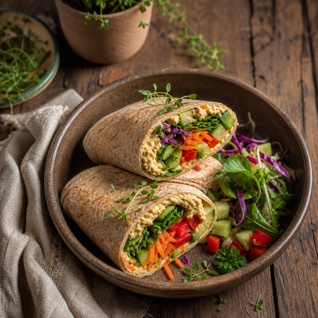 Easy Hummus Veggie Wrap (Vegan!)