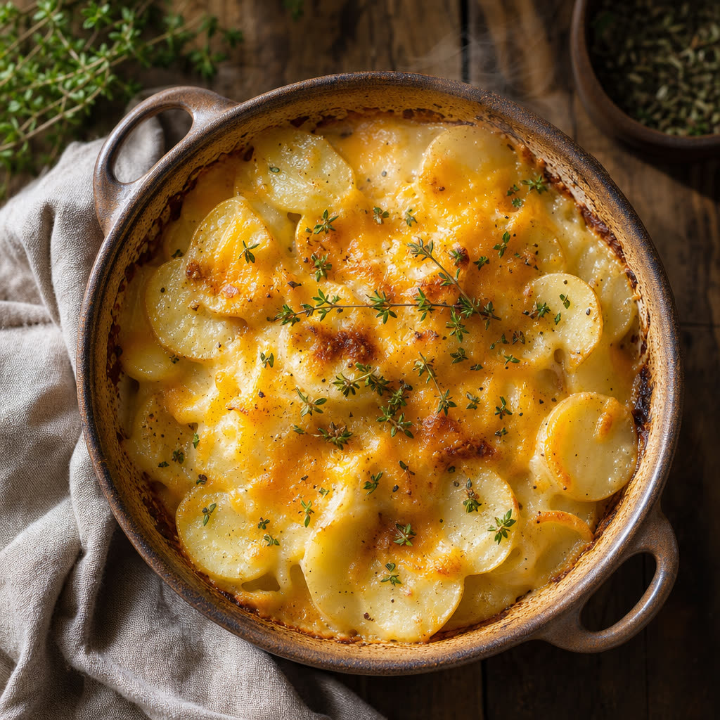 Gluten Free Cheesy Potatoes (Dairy Free, Vegan).