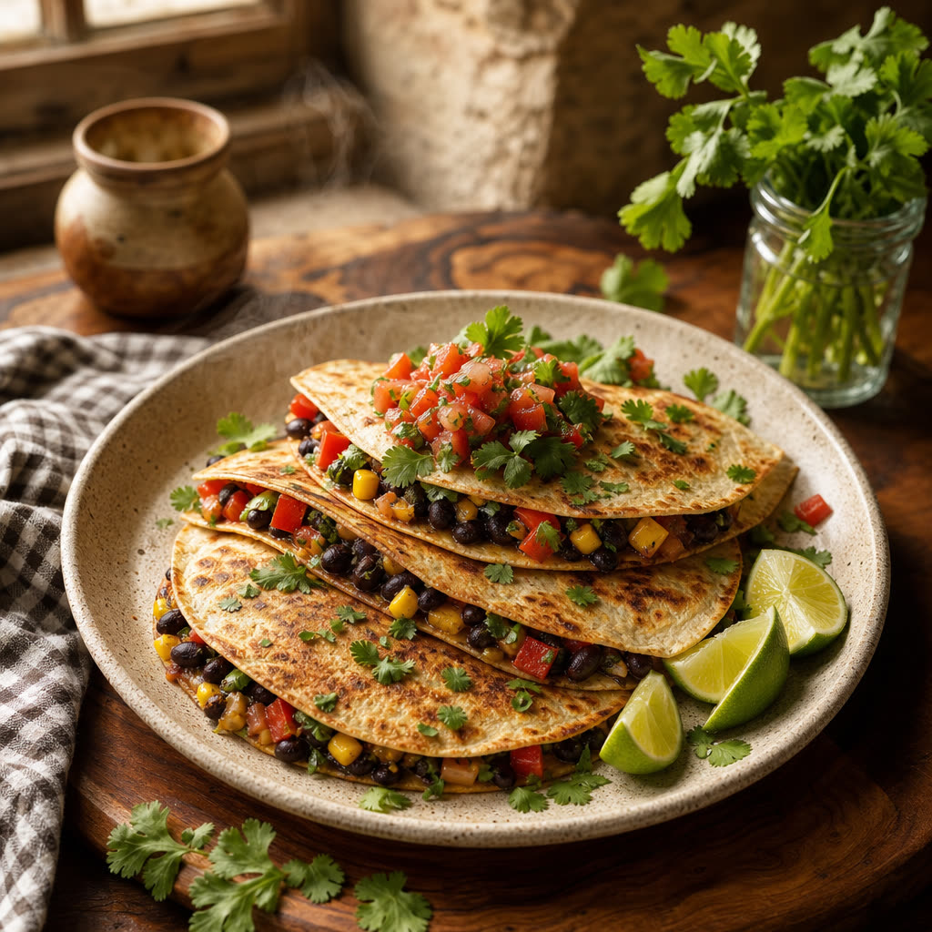 Loaded Black Bean Quesadillas