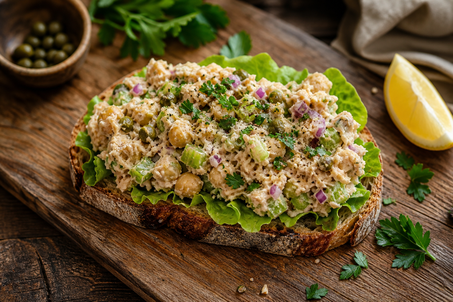 Pantry Chickpea Tuna Salad Sandwiches