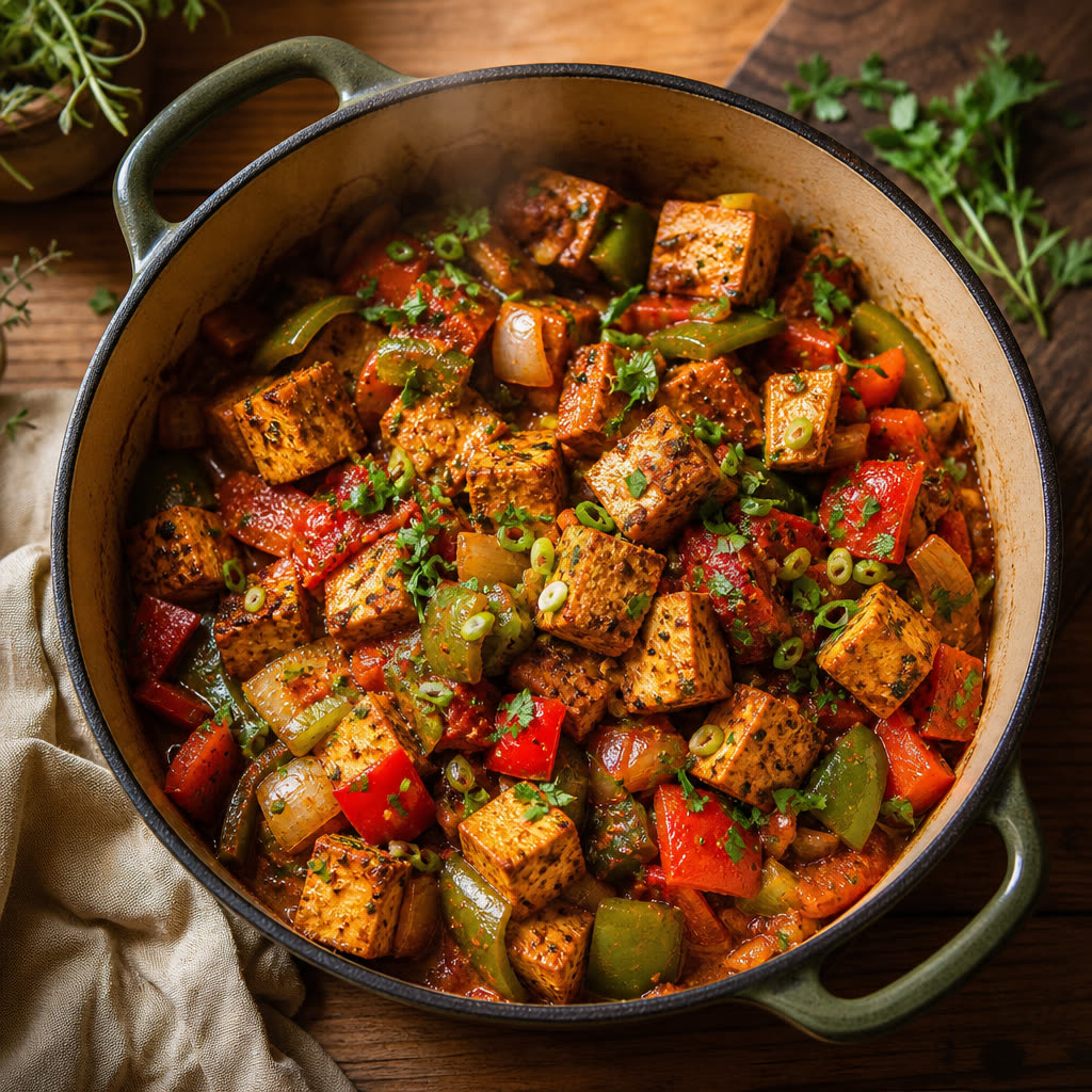 Sheet Pan Cajun Tofu and Vegetables
