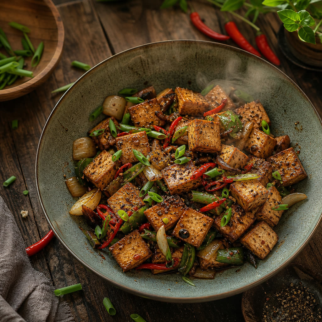 Spicy Black Pepper Tofu