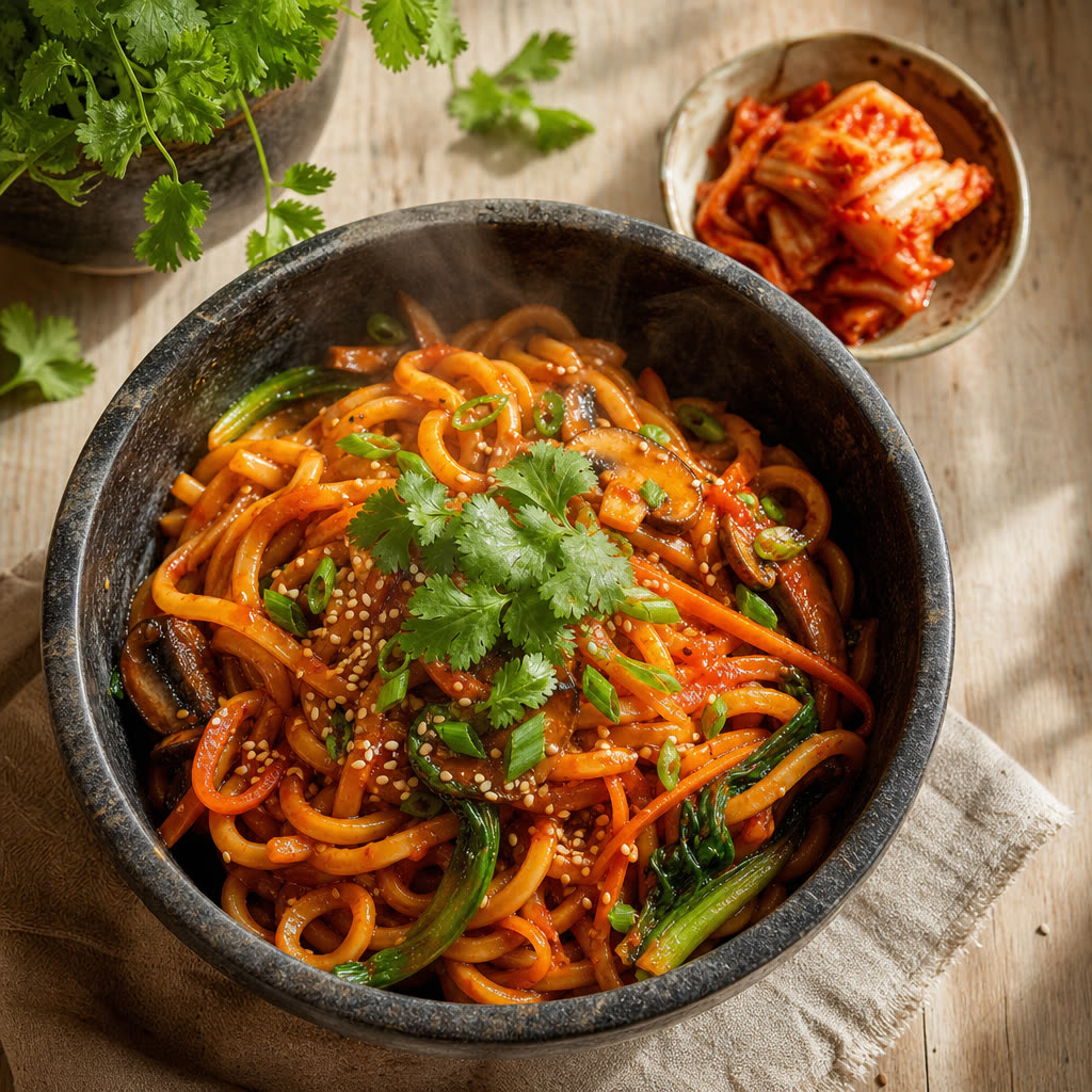 Spicy Gochujang Udon Noodles